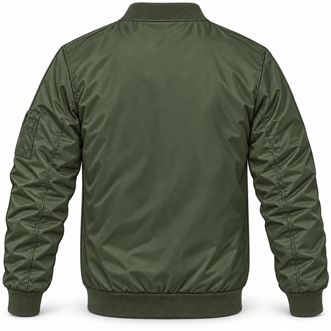 Men's Coach Lightweight Bomber Jacket Windbreaker Softshell Varsity Jacket Coat | Color: Army Green | Image 4