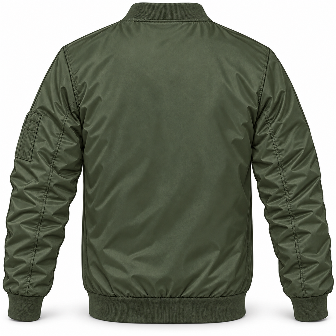 Men's Coach Lightweight Bomber Jacket Windbreaker Softshell Varsity Jacket Coat | Color: Army Green | Image 4