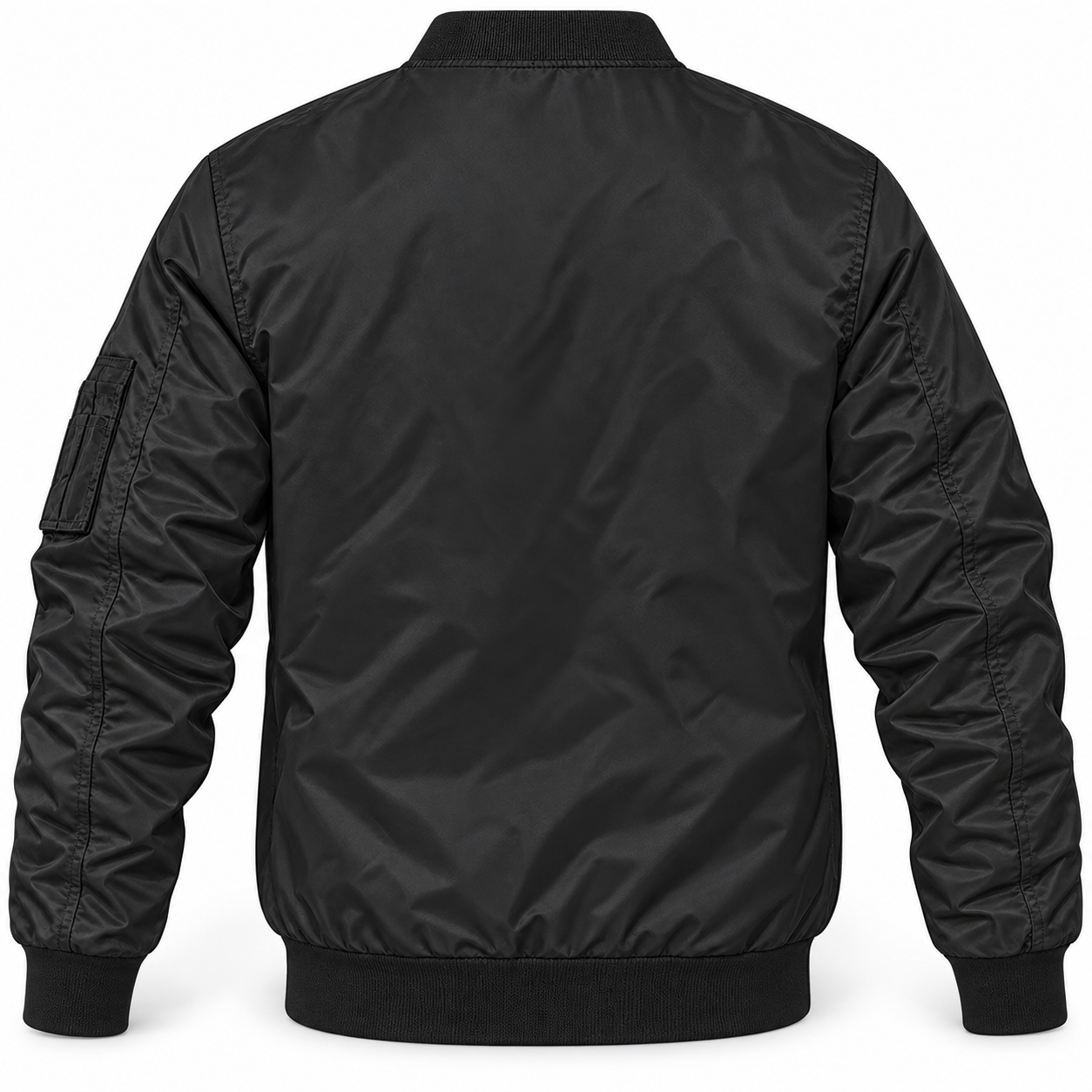 Men's Coach Lightweight Bomber Jacket Windbreaker Softshell Varsity Jacket Coat | Color: Black | Image 4