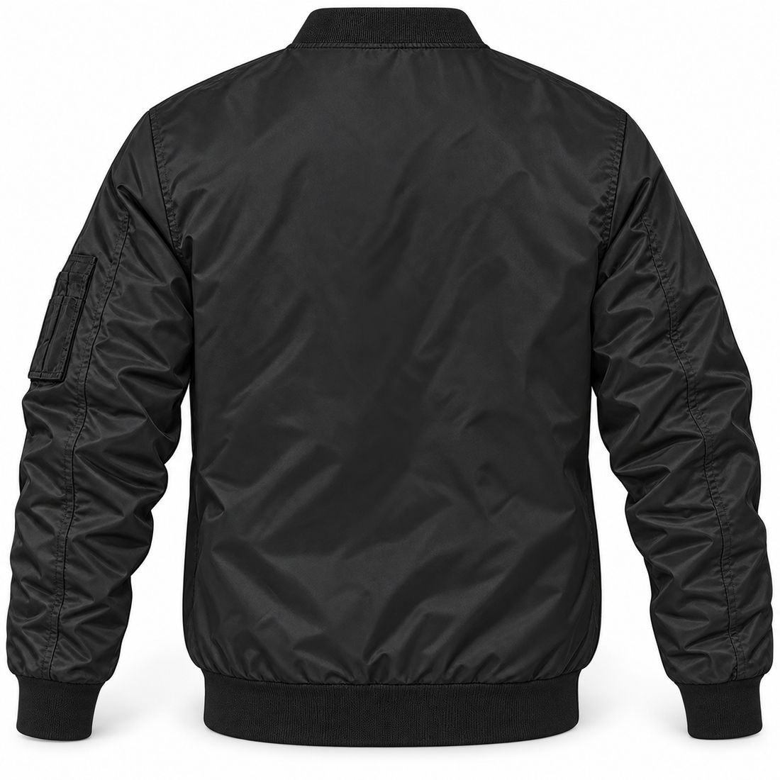 Men's Coach Lightweight Bomber Jacket Windbreaker Softshell Varsity Jacket Coat | Color: Black | Image 4