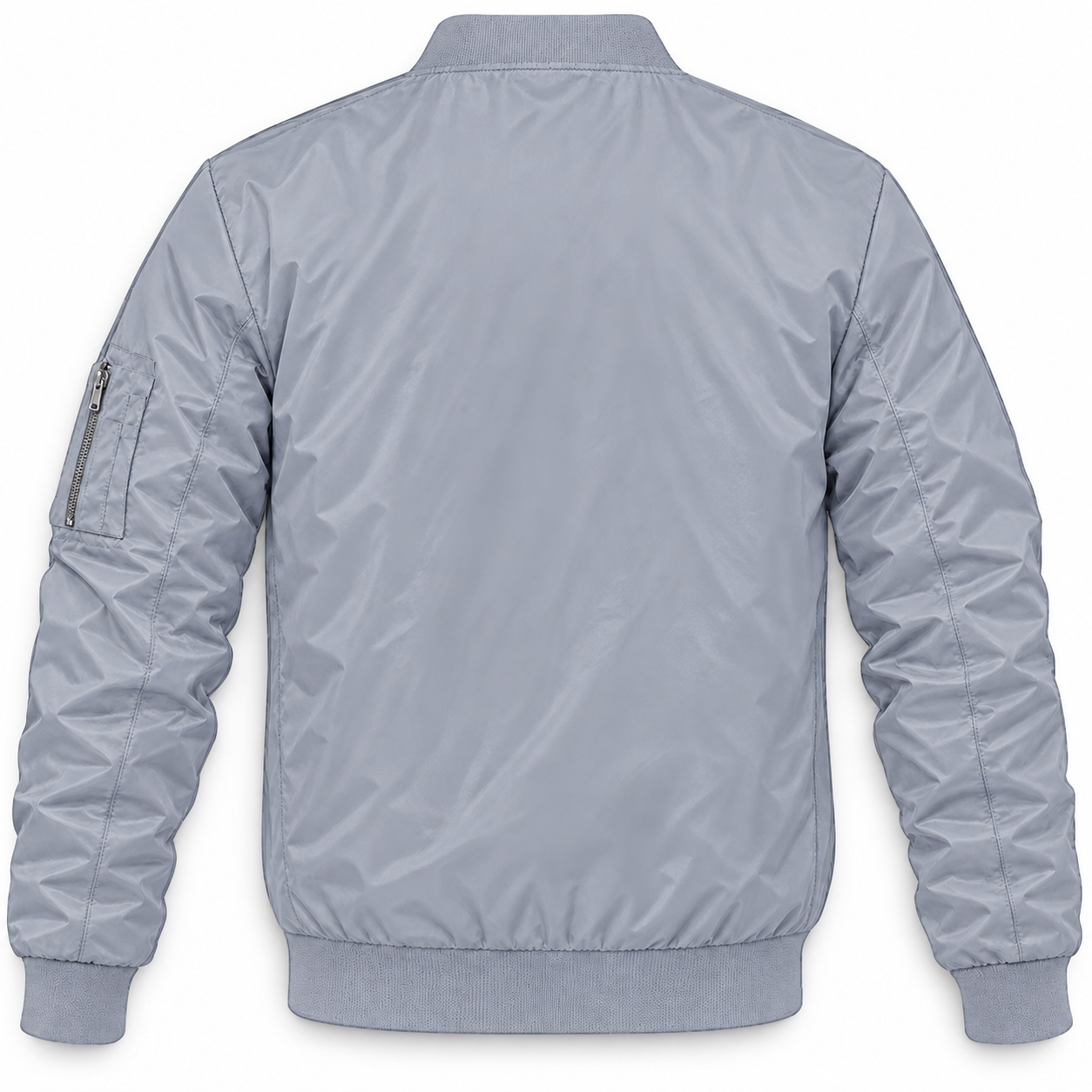 Men's Coach Lightweight Bomber Jacket Windbreaker Softshell Varsity Jacket Coat | Color: Grey | Image 4