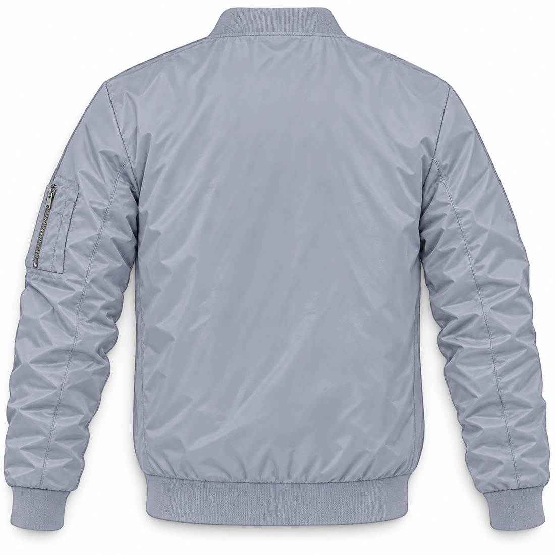 Men's Coach Lightweight Bomber Jacket Windbreaker Softshell Varsity Jacket Coat | Color: Grey | Image 4