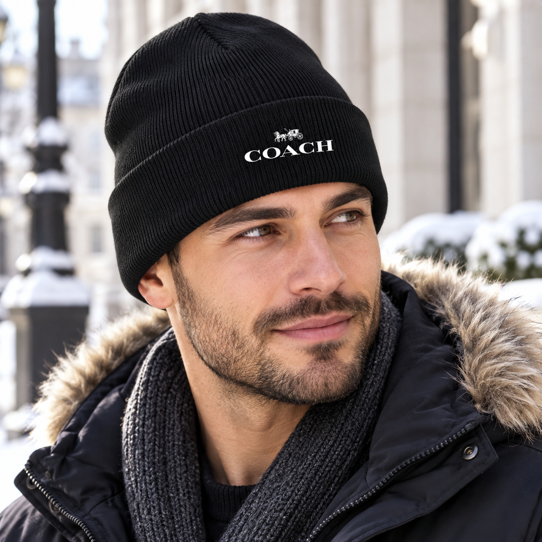 Coach Cuffed Beanie Hat | Color: black | Image 2