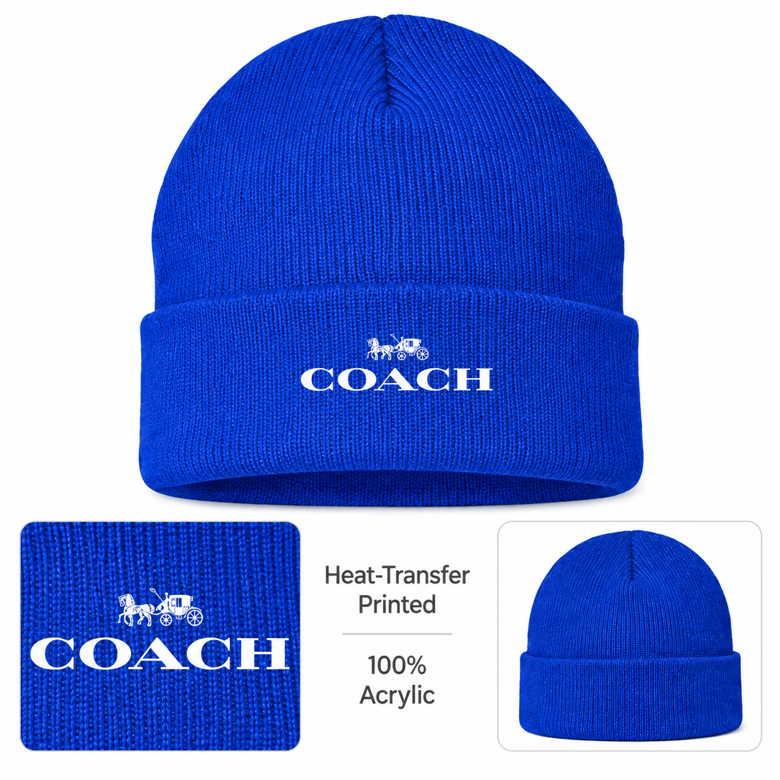 Coach Cuffed Beanie Hat | Color: blue | Image 1