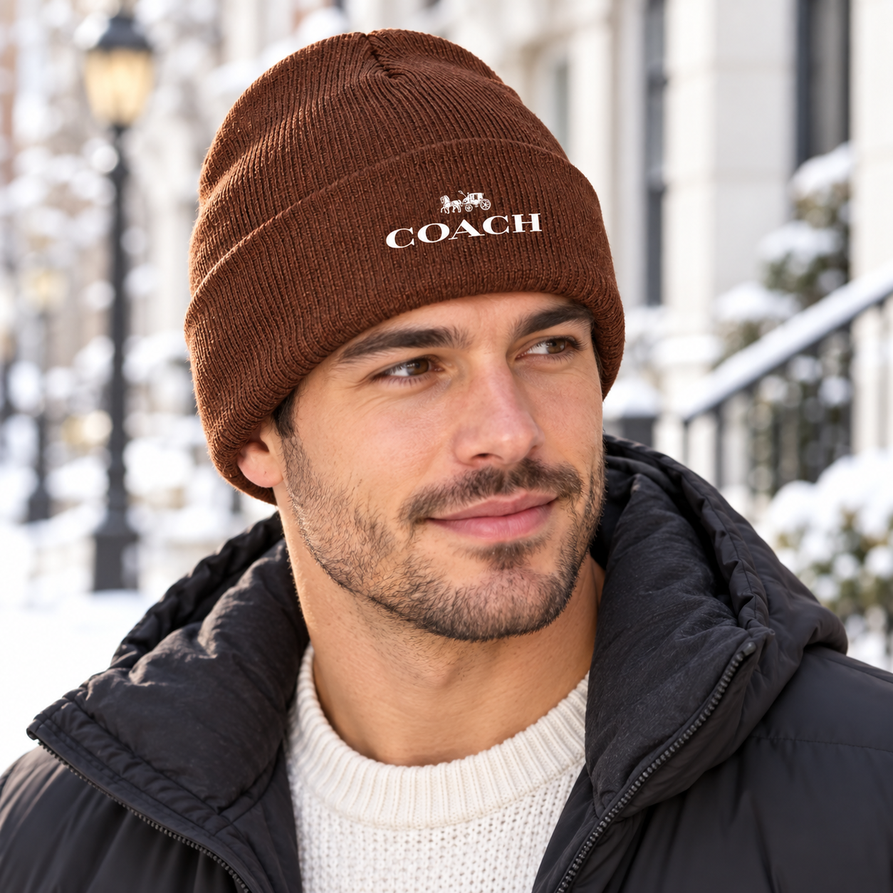 Coach Cuffed Beanie Hat | Color: brown | Image 2