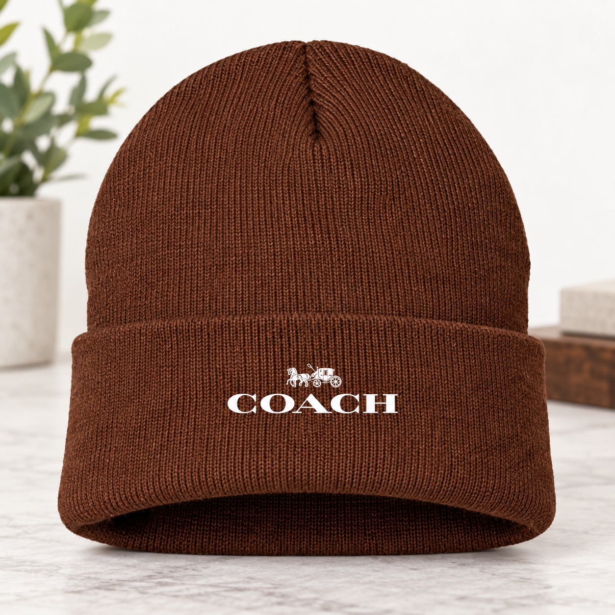 Coach Cuffed Beanie Hat | Color: brown | Image 4
