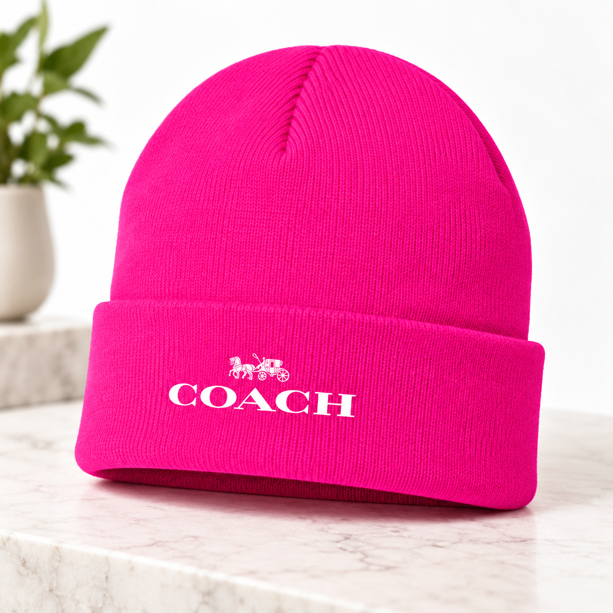Coach Cuffed Beanie Hat | Color: hot pink | Image 3