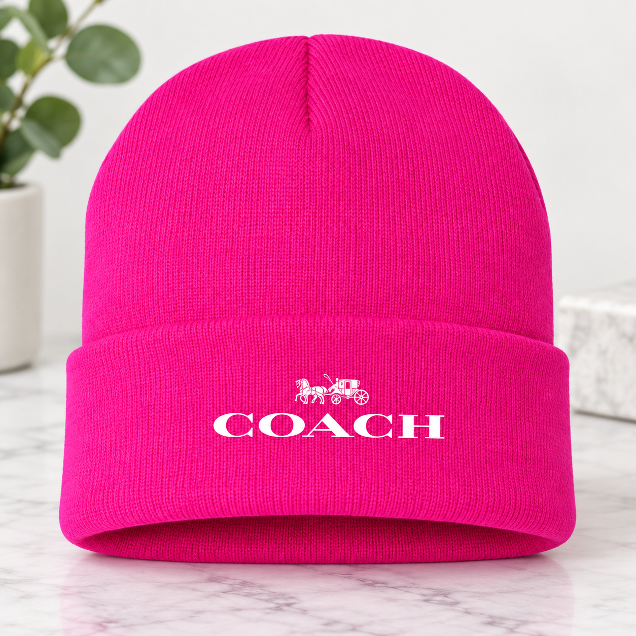 Coach Cuffed Beanie Hat | Color: hot pink | Image 4