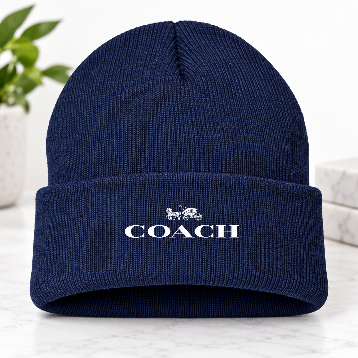 Coach Cuffed Beanie Hat | Color: navy | Image 4