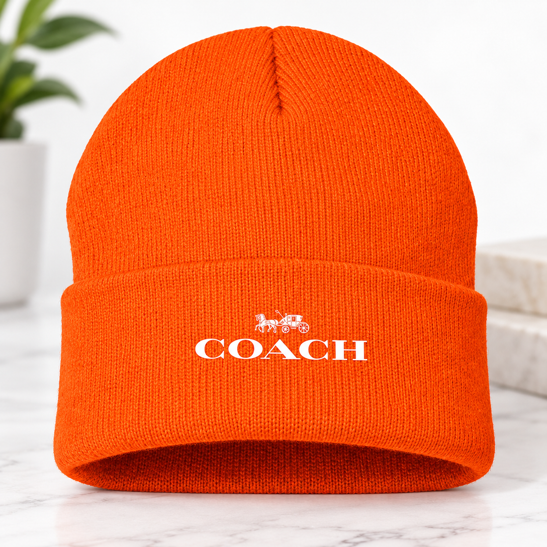 Coach Cuffed Beanie Hat | Color: orange | Image 4
