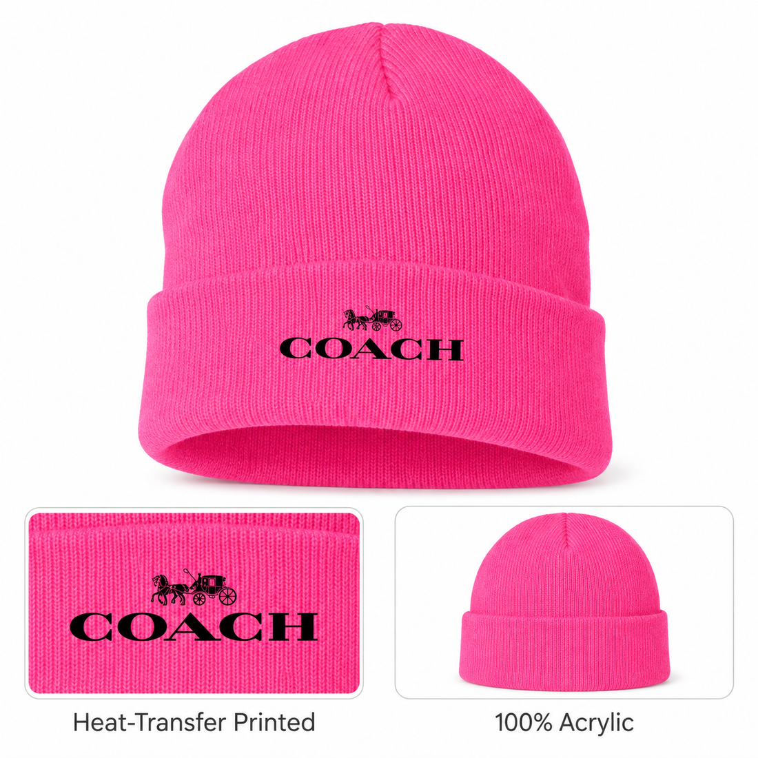 Coach Cuffed Beanie Hat | Color: pink | Image 1