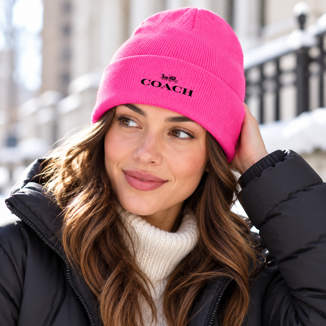 Coach Cuffed Beanie Hat | Color: pink | Image 2