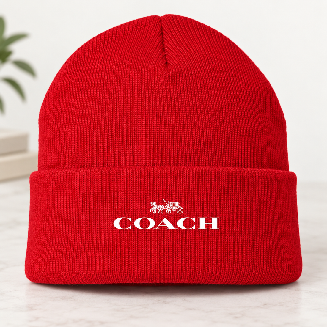 Coach Cuffed Beanie Hat | Color: red | Image 4