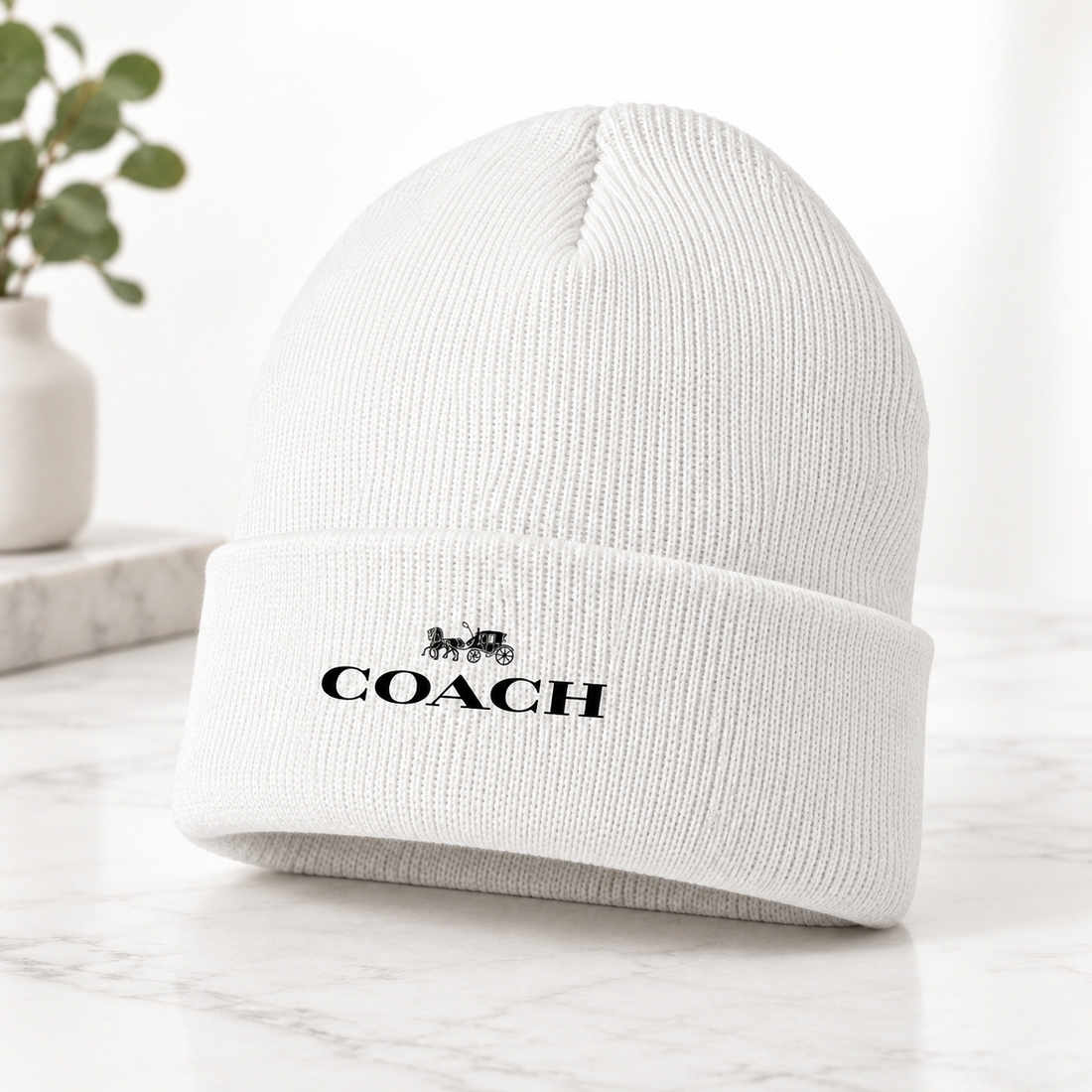 Coach Cuffed Beanie Hat | Color: white | Image 3