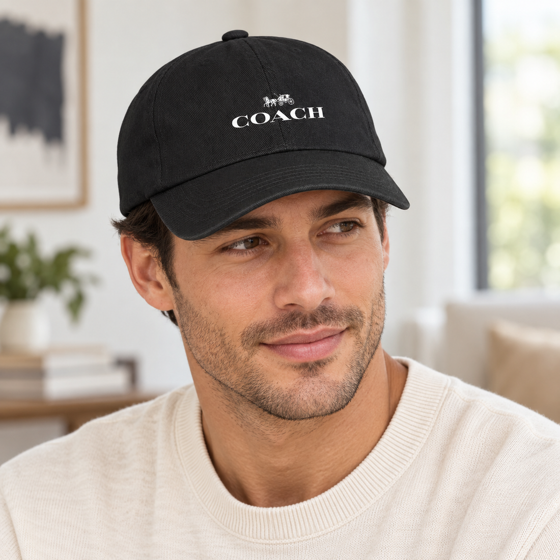 Coach Dad Baseball Cap Hat - Black - Image 2