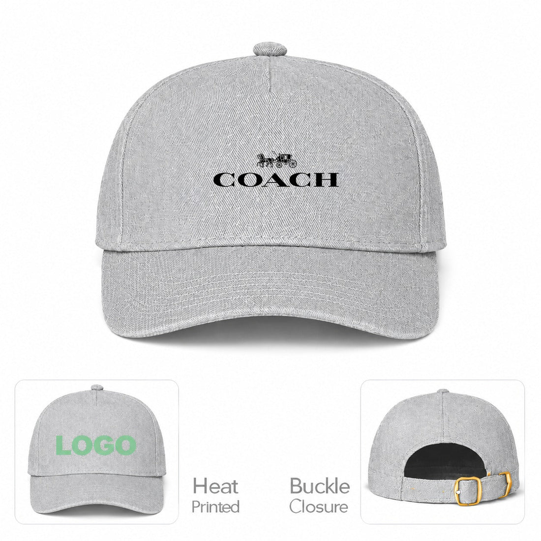 Coach Dad Baseball Cap Hat - Grey - Image 1