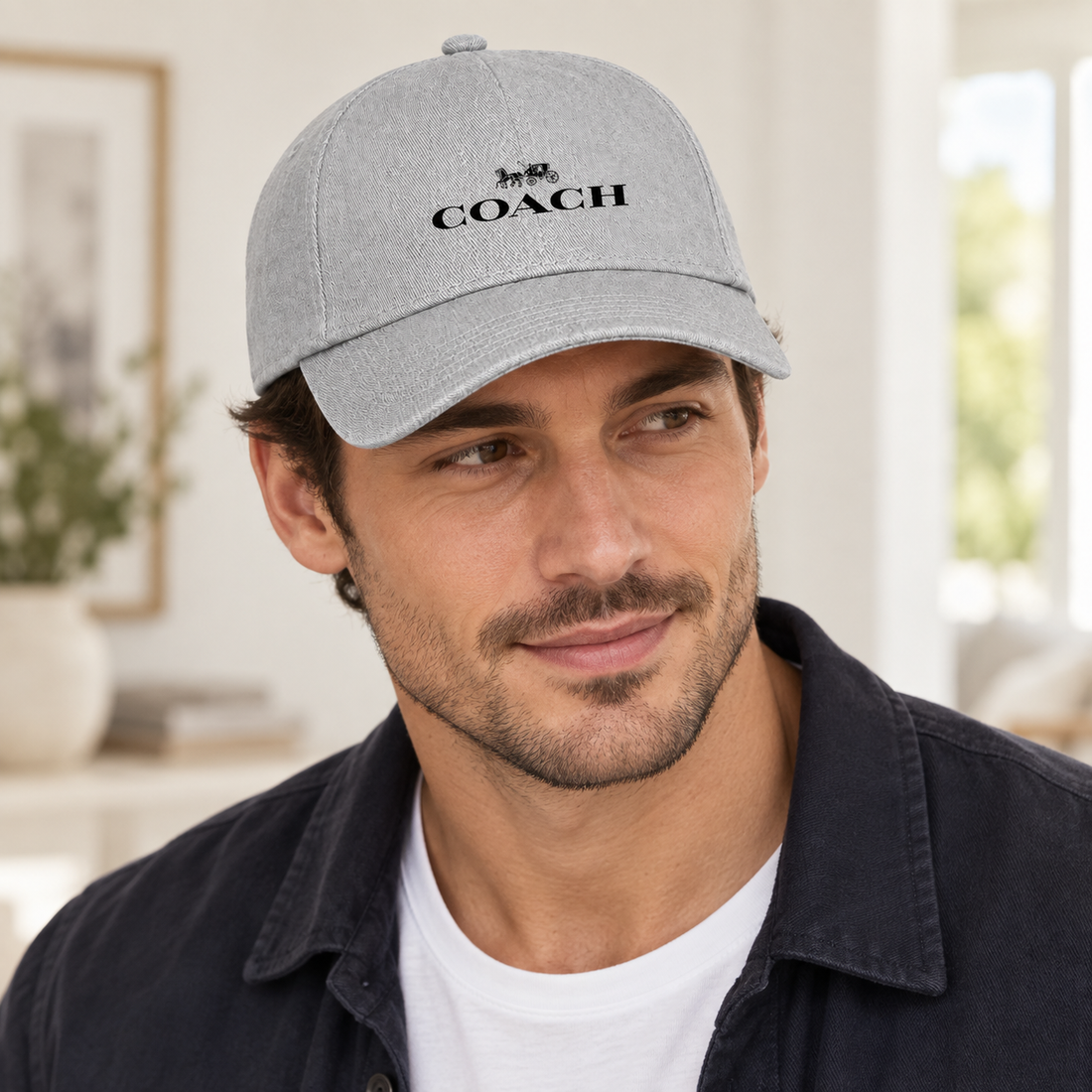 Coach Dad Baseball Cap Hat - Grey - Image 2