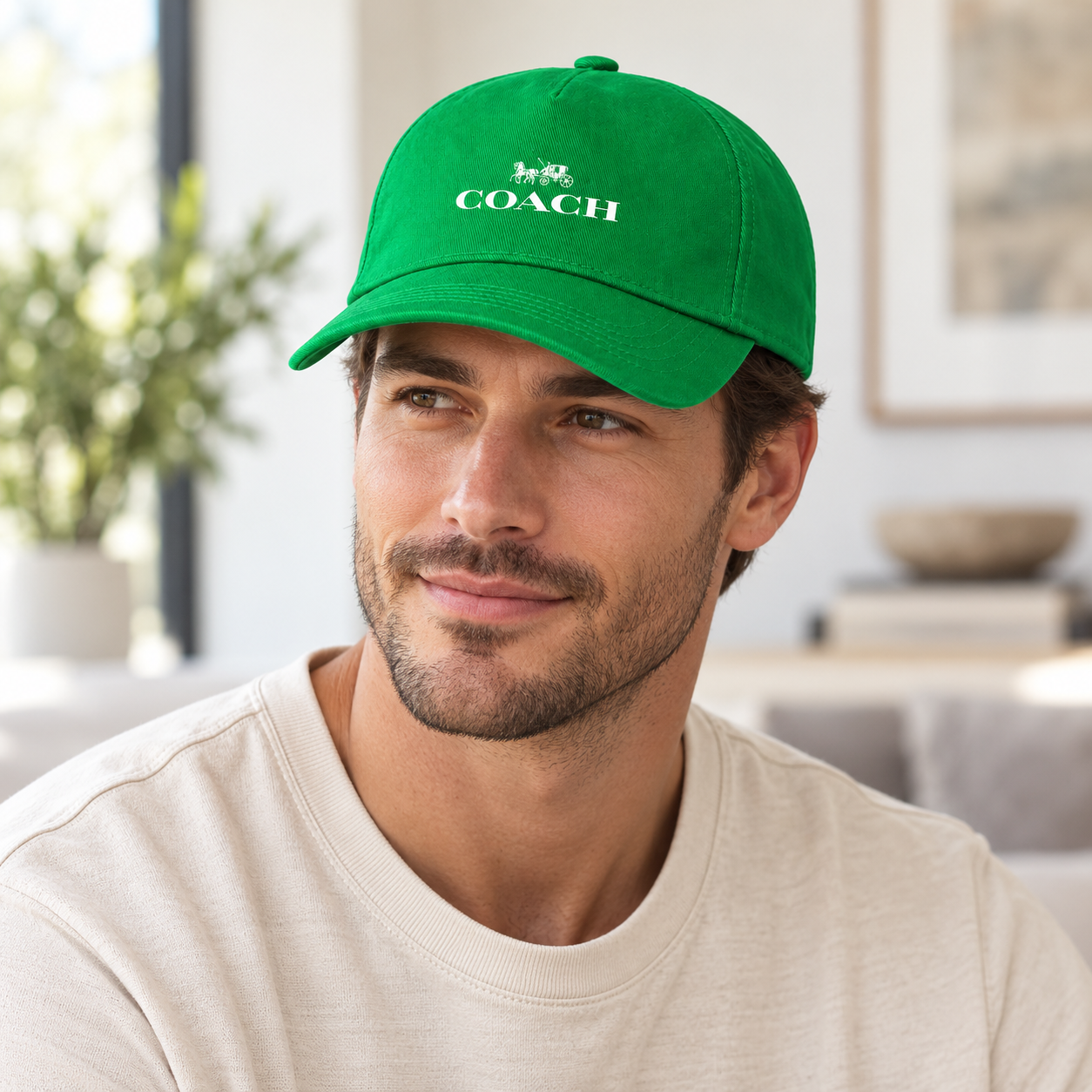 Coach Dad Baseball Cap Hat - Kelly Green - Image 2