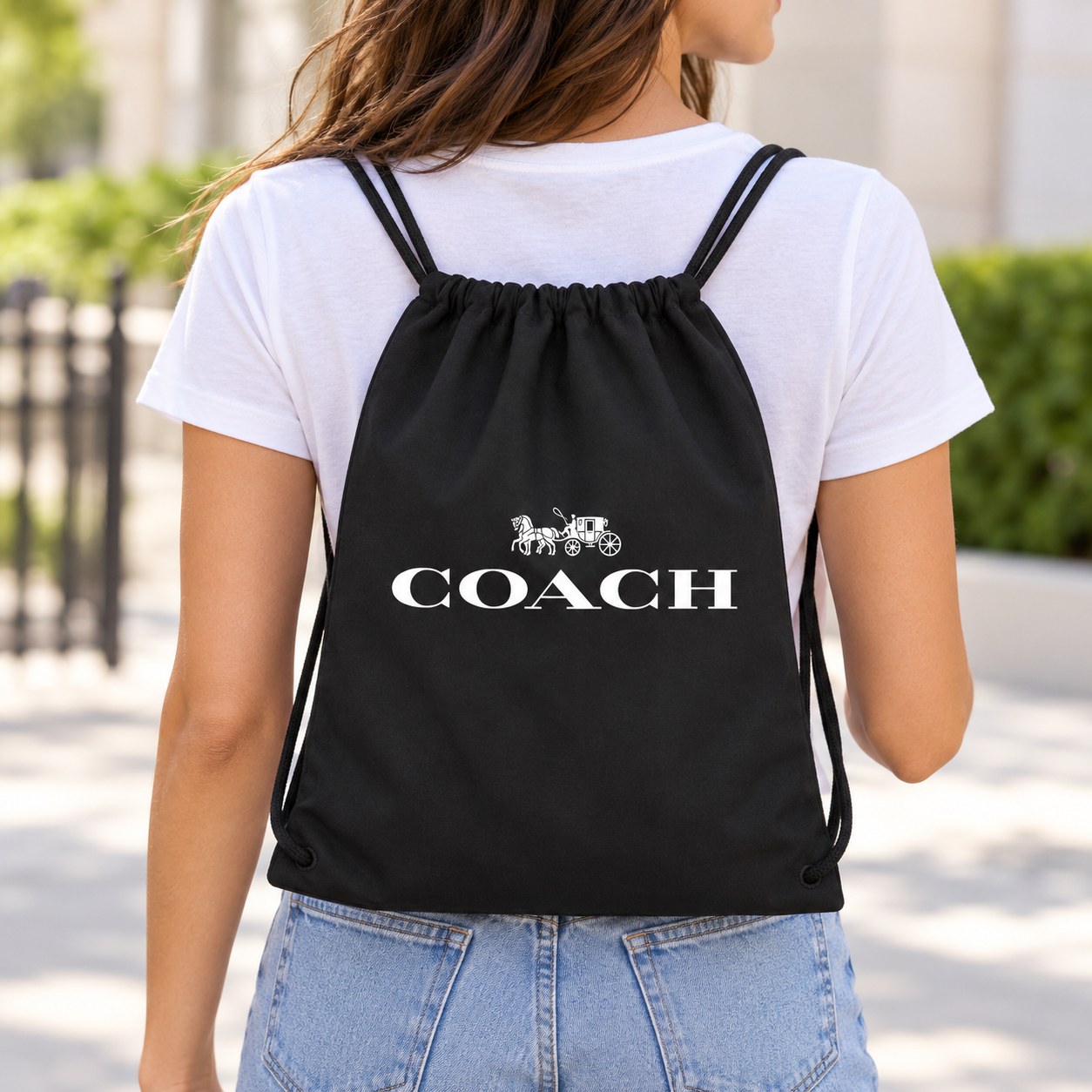 Coach Drawstring Bag - Black - lifestyle