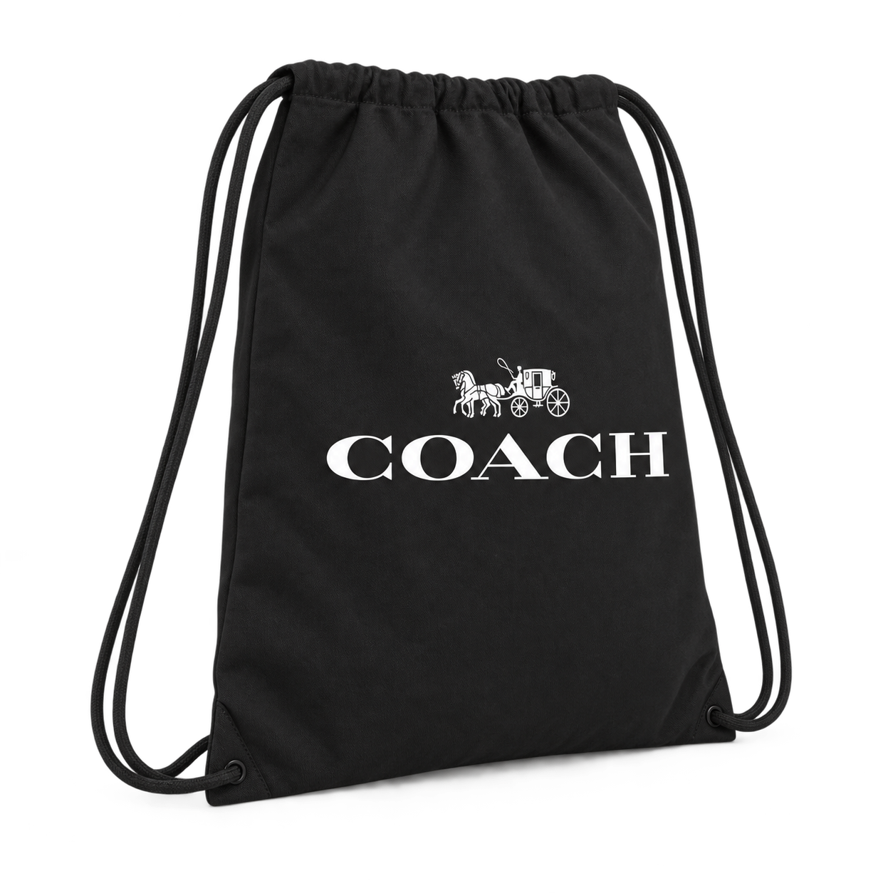 Coach Drawstring Bag - Black - three-quarter