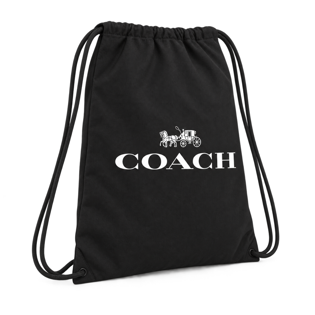 Coach Drawstring Bag - Black - three-quarter