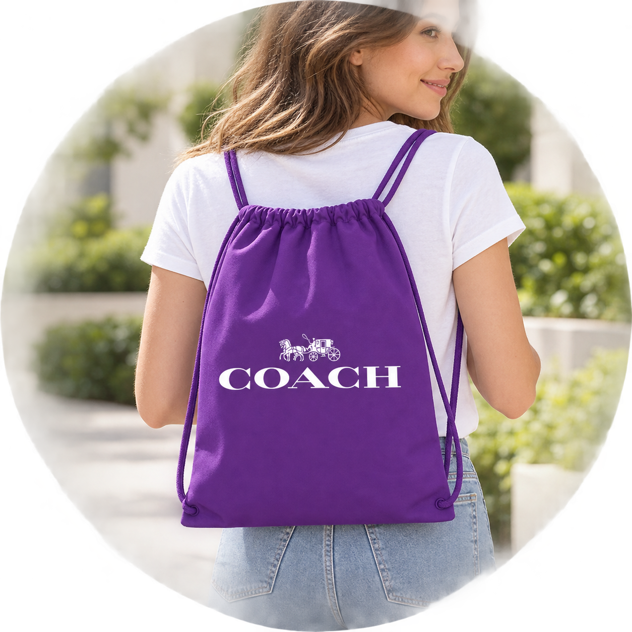 Coach Drawstring Bag - Purple - lifestyle