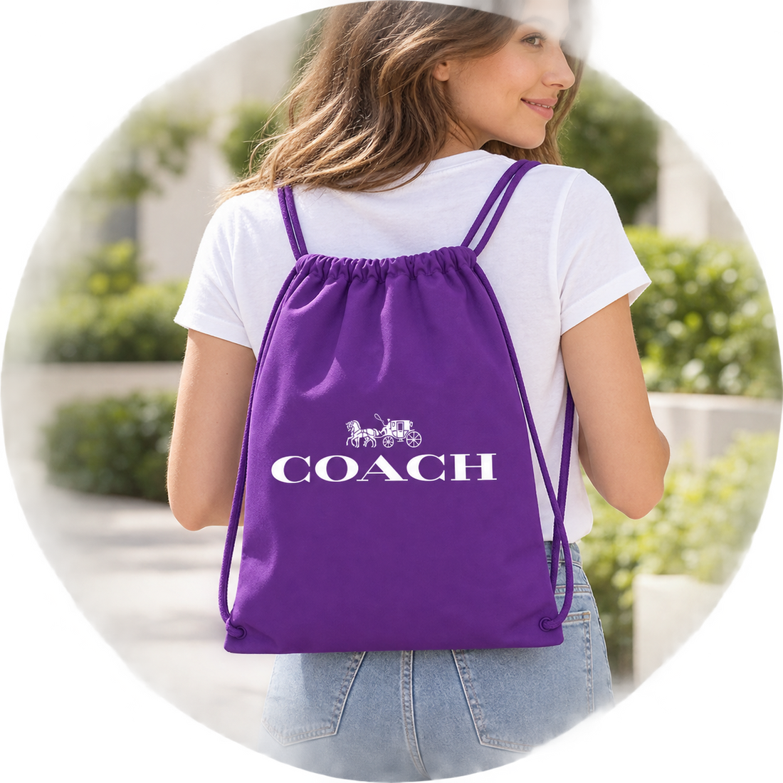 Coach Drawstring Bag - Purple - lifestyle