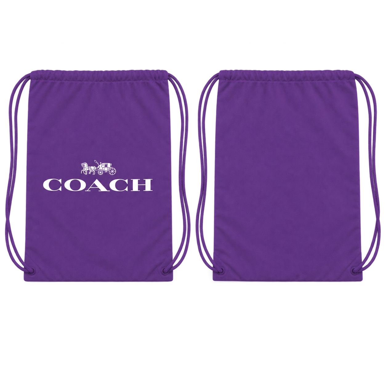 Coach Drawstring Bag - Purple - back