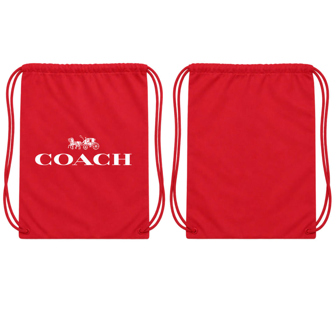 Coach Drawstring Bag - Red - back