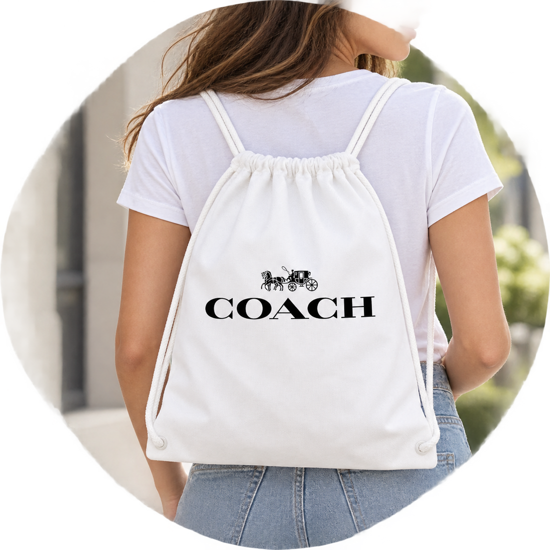 Coach Drawstring Bag - White - lifestyle