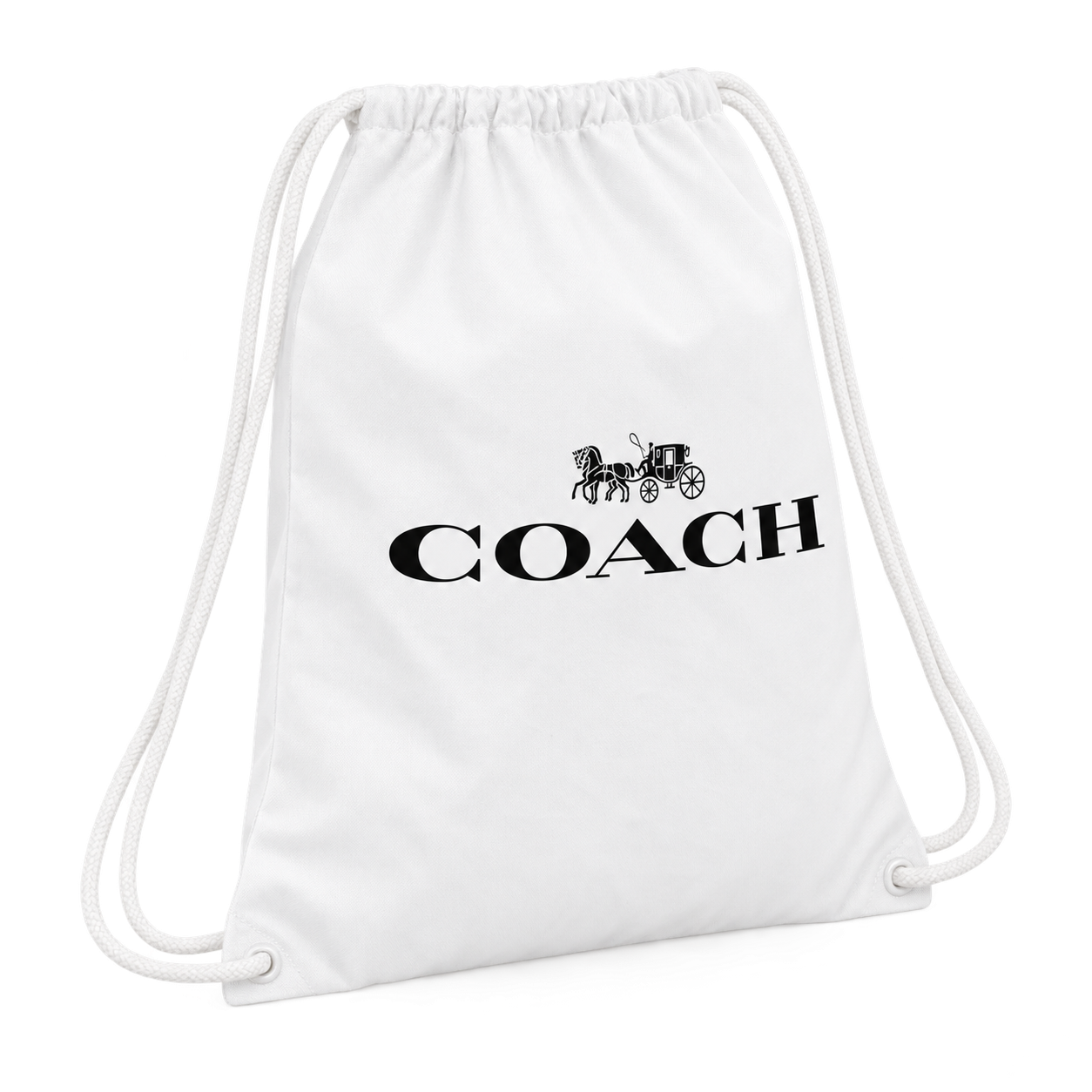 Coach Drawstring Bag - White - three-quarter