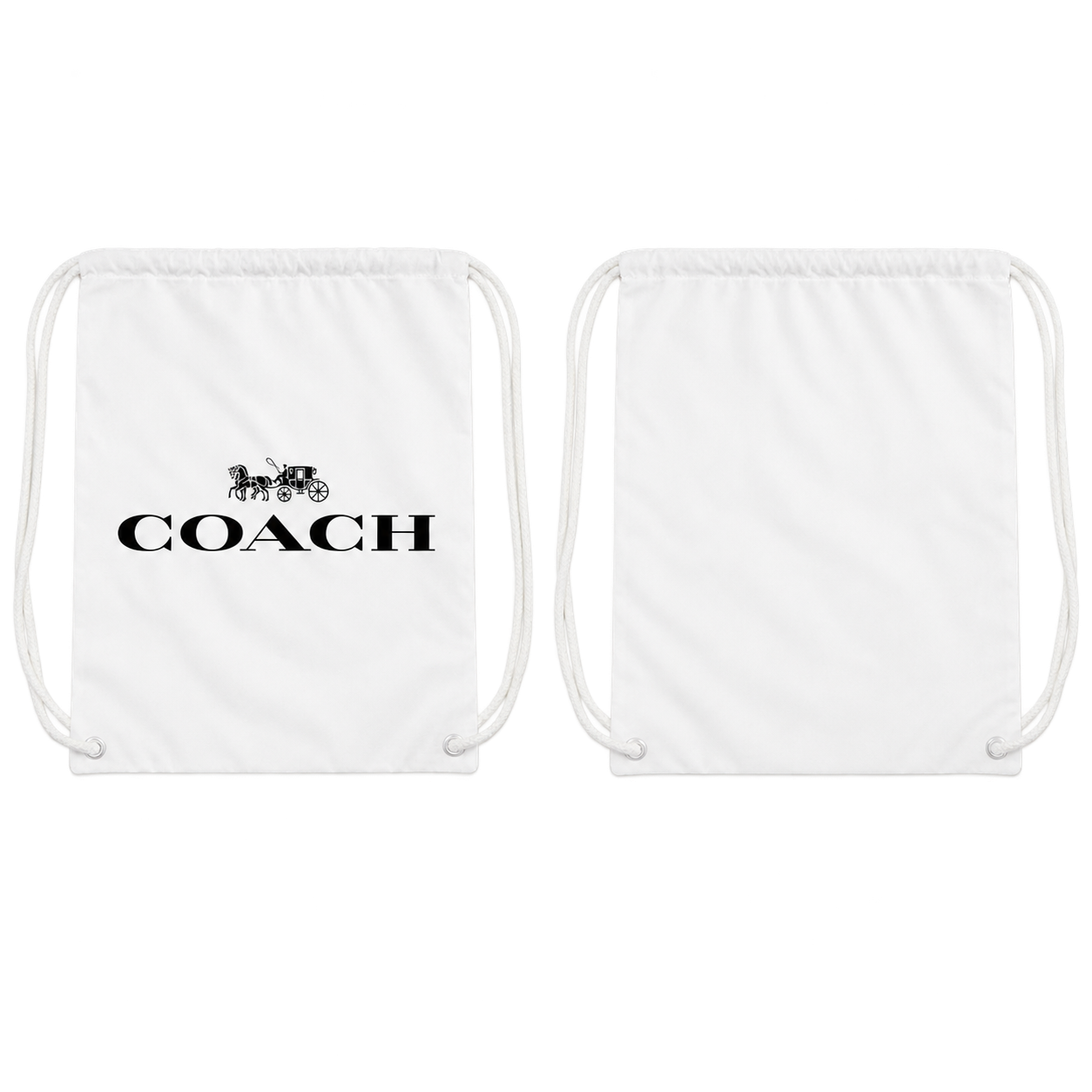 Coach Drawstring Bag - White - back