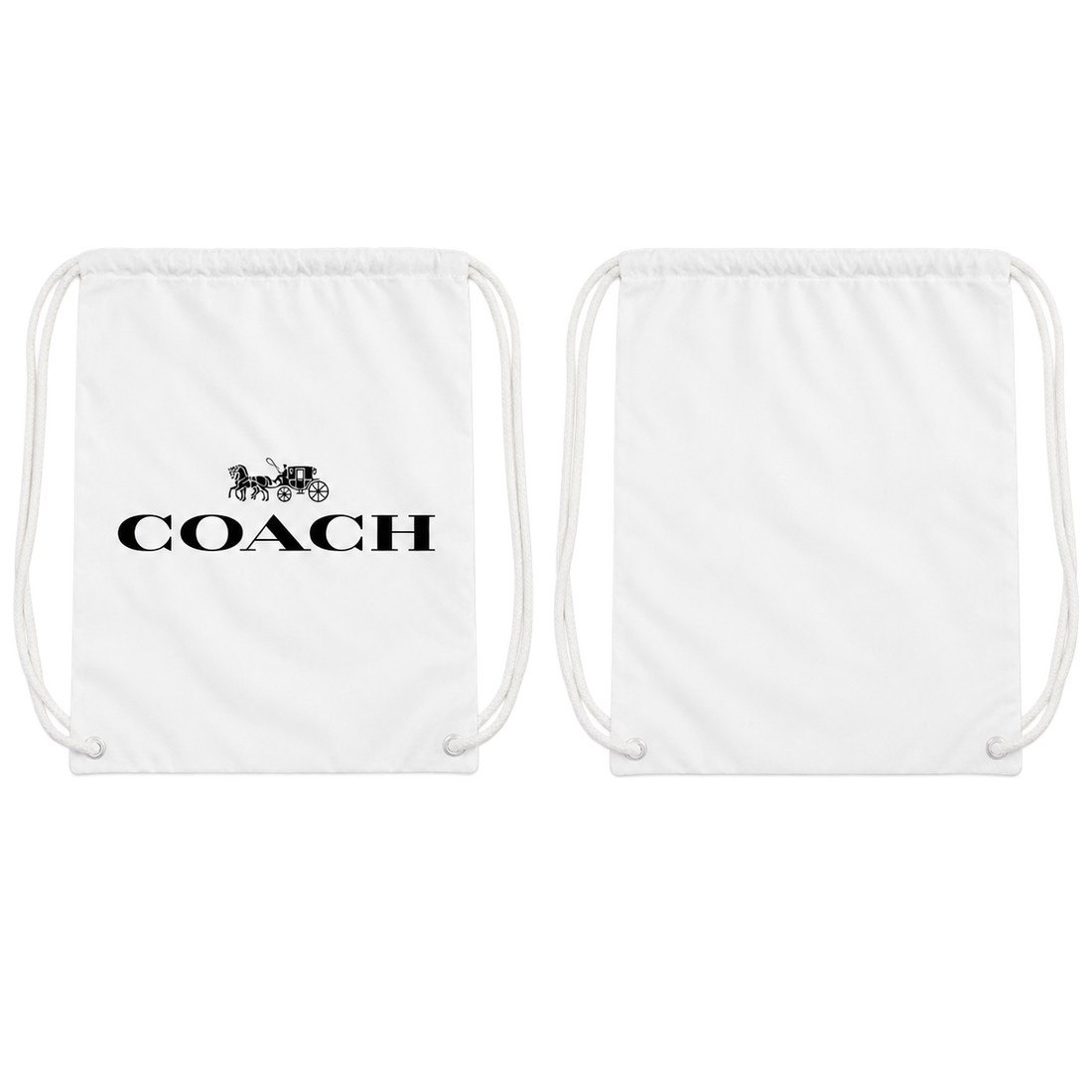 Coach Drawstring Bag - White - back