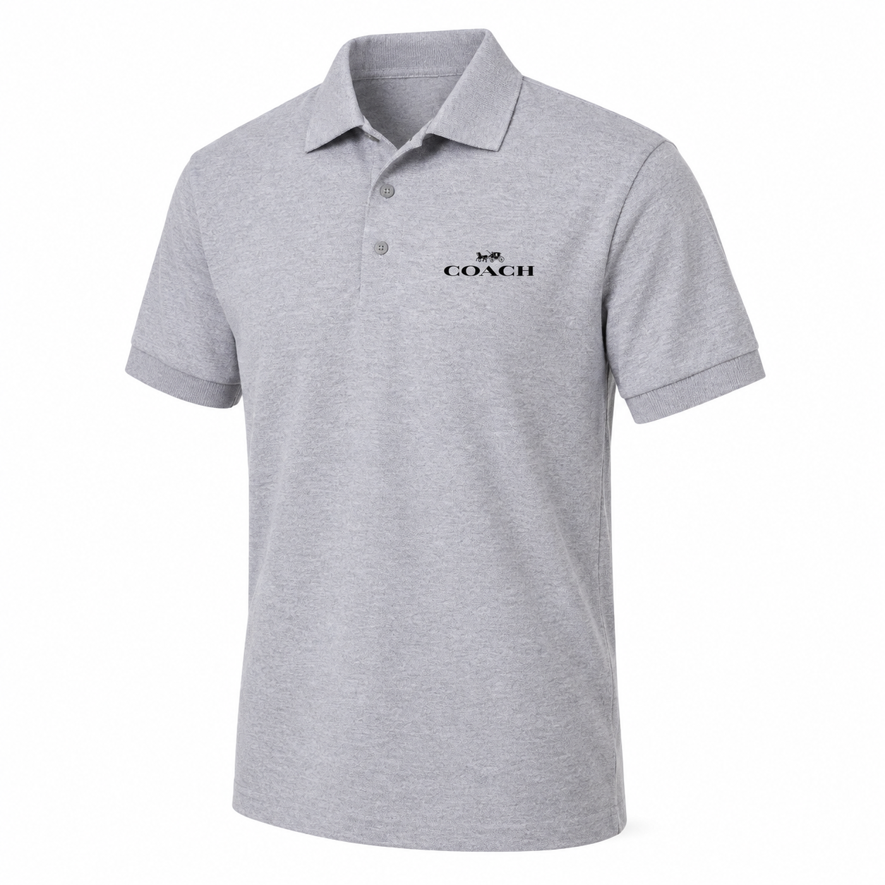 Men's Coach Dry Blend Polo - Grey - three-quarter