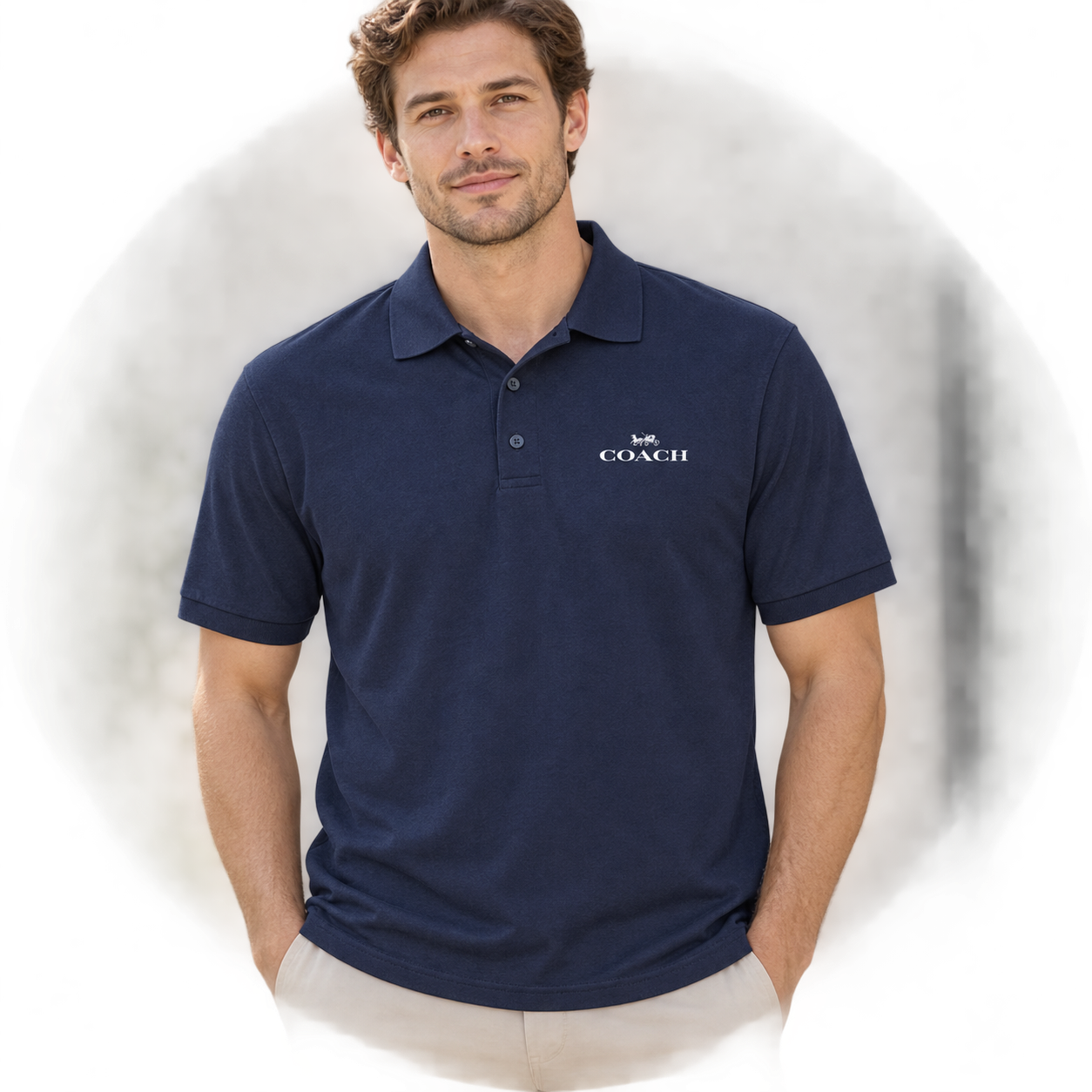 Men's Coach Dry Blend Polo - Navy - lifestyle