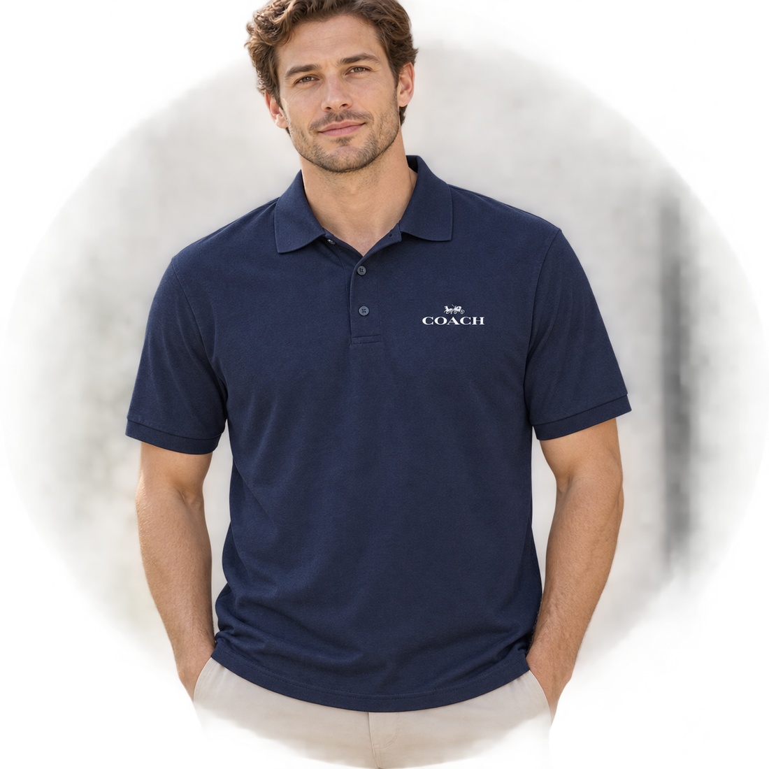 Men's Coach Dry Blend Polo - Navy - lifestyle