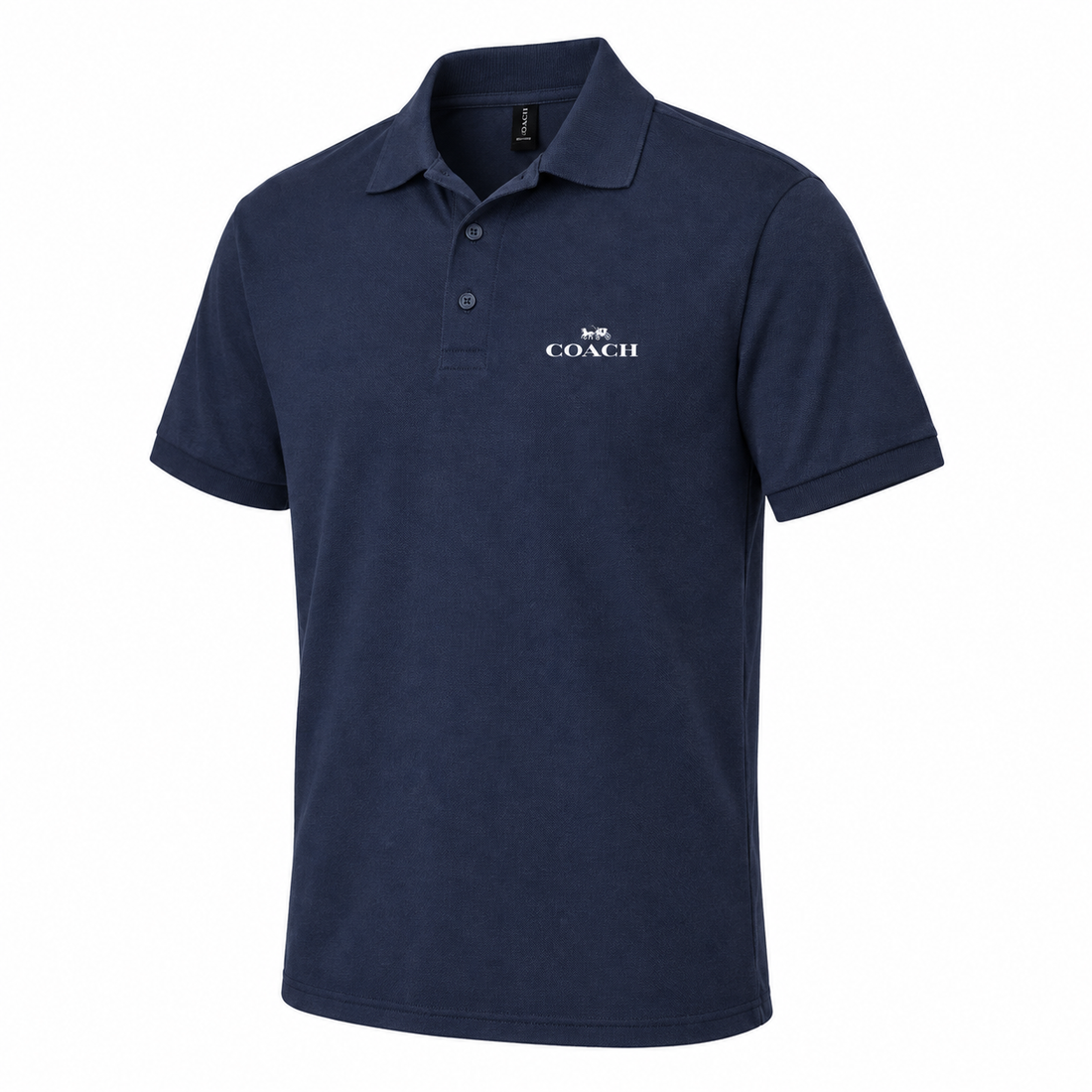 Men's Coach Dry Blend Polo - Navy - three-quarter