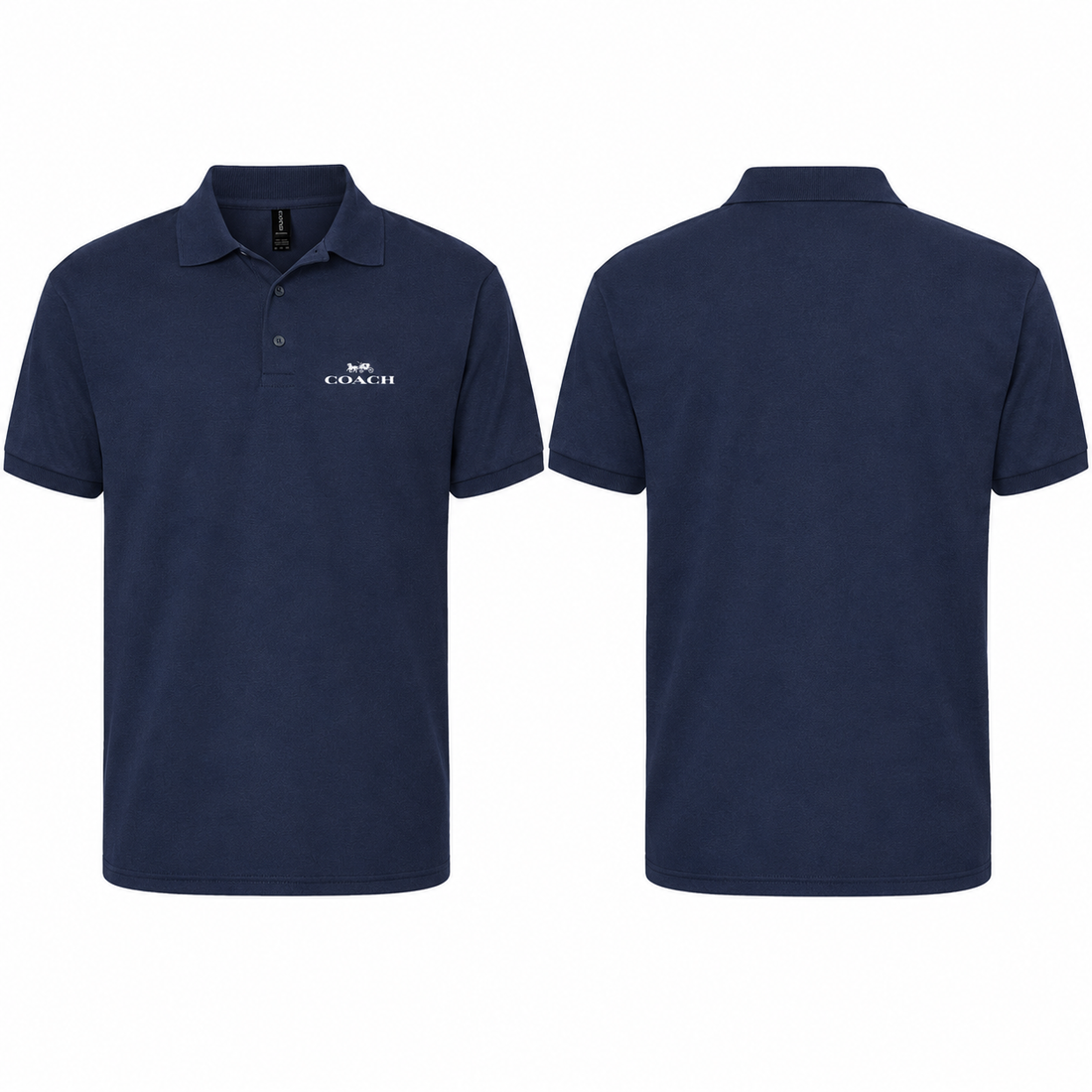 Men's Coach Dry Blend Polo - Navy - back