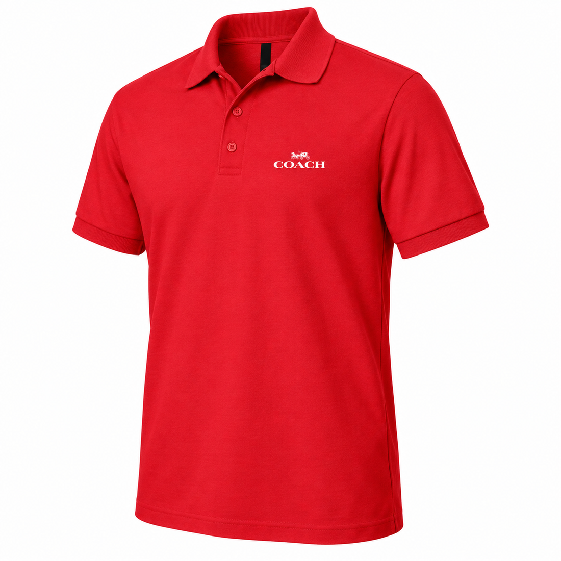 Men's Coach Dry Blend Polo - Red - three-quarter
