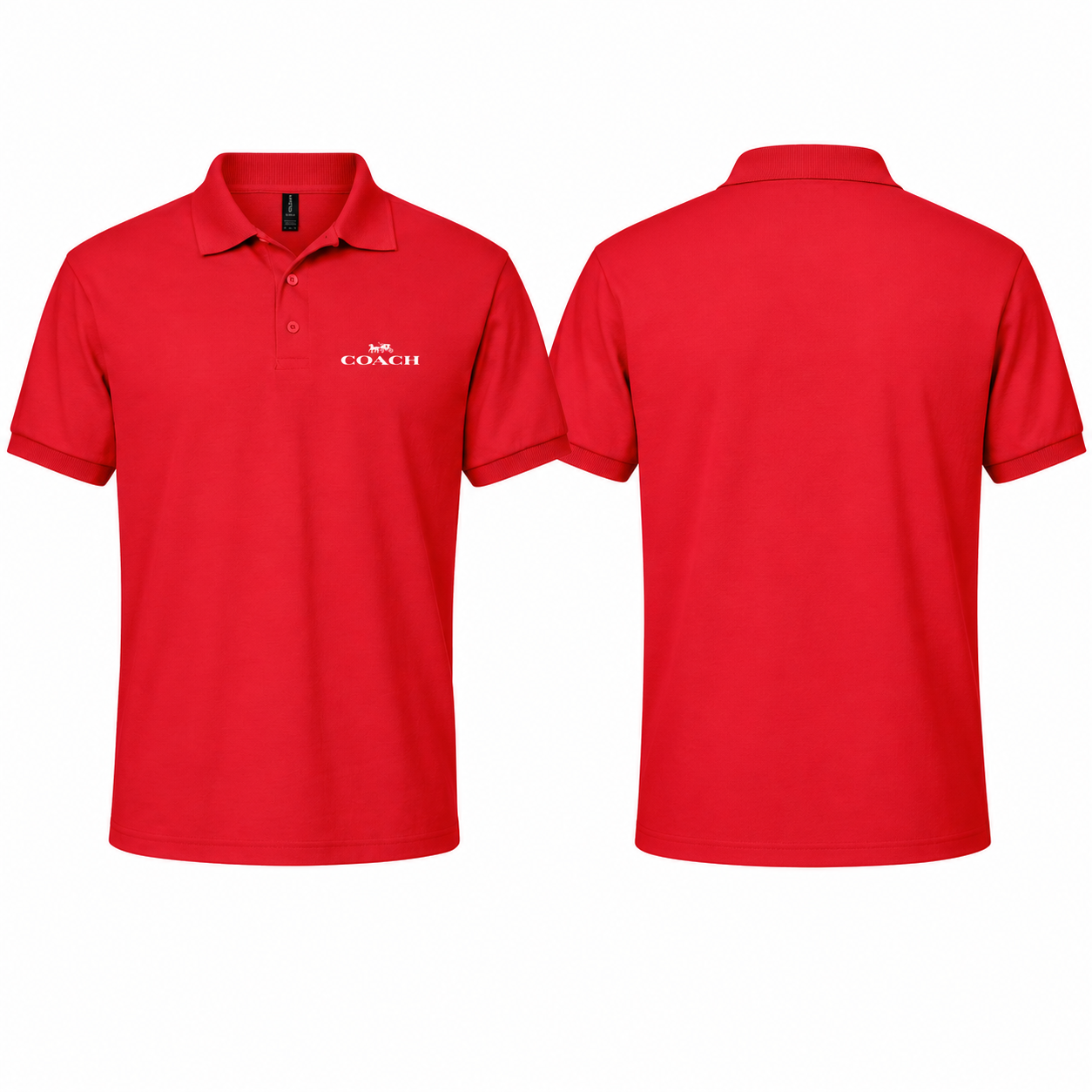 Men's Coach Dry Blend Polo - Red - back