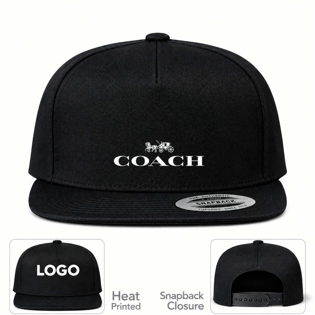 Coach Snapback Hat in Black – informational hero