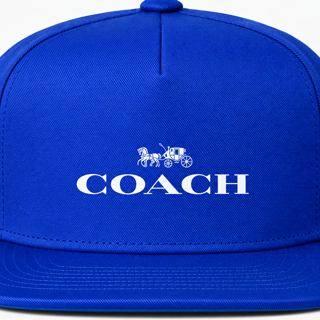 Coach Snapback Hat in Blue – heat-print detail