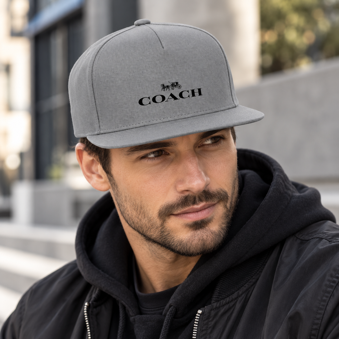 Coach Snapback Hat in Grey – lifestyle