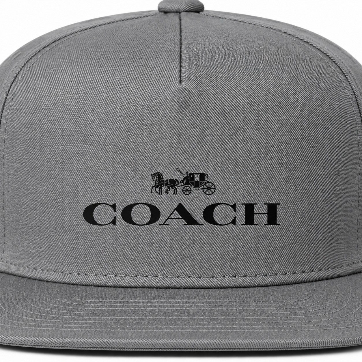 Coach Snapback Hat in Grey – heat-print detail