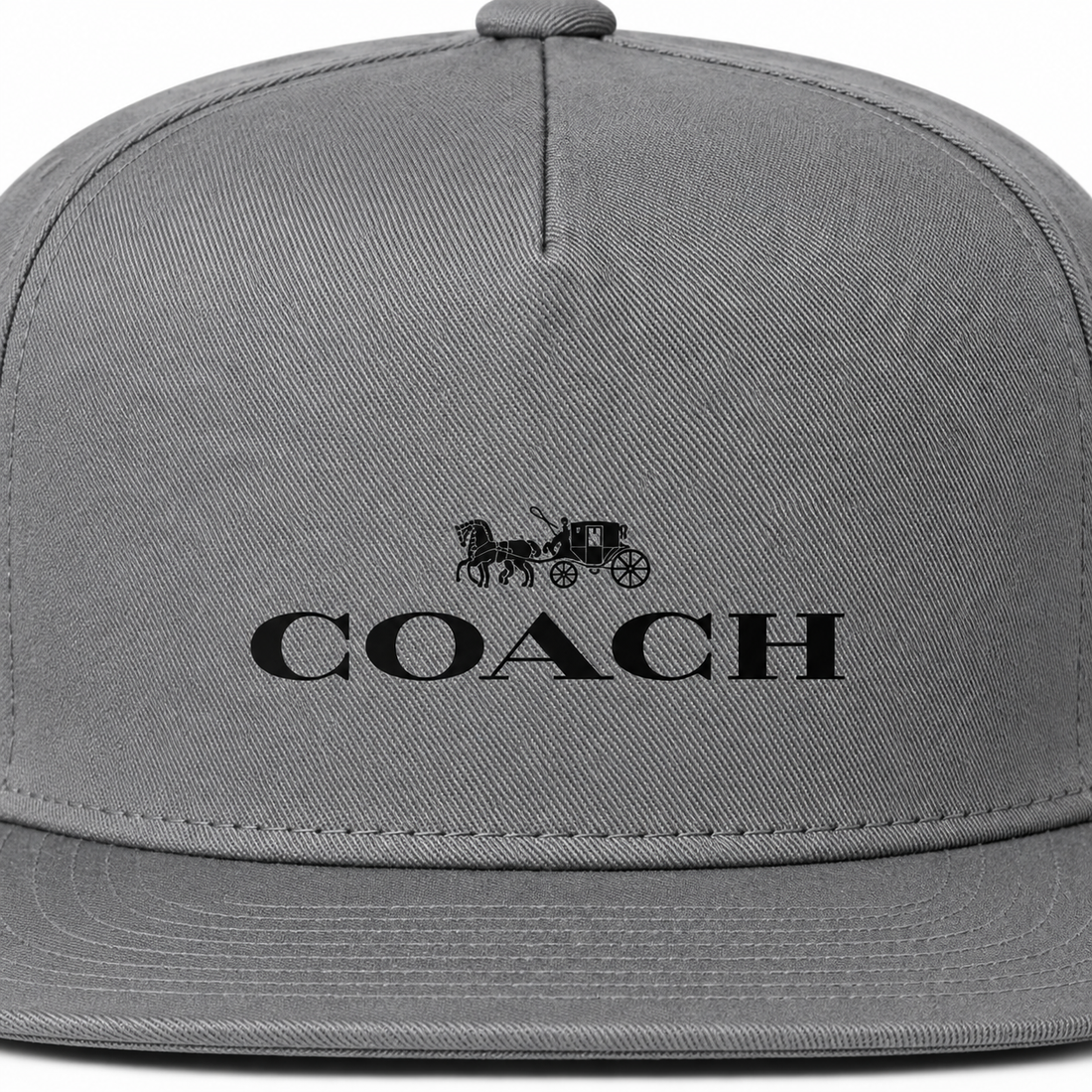 Coach Snapback Hat in Grey – heat-print detail