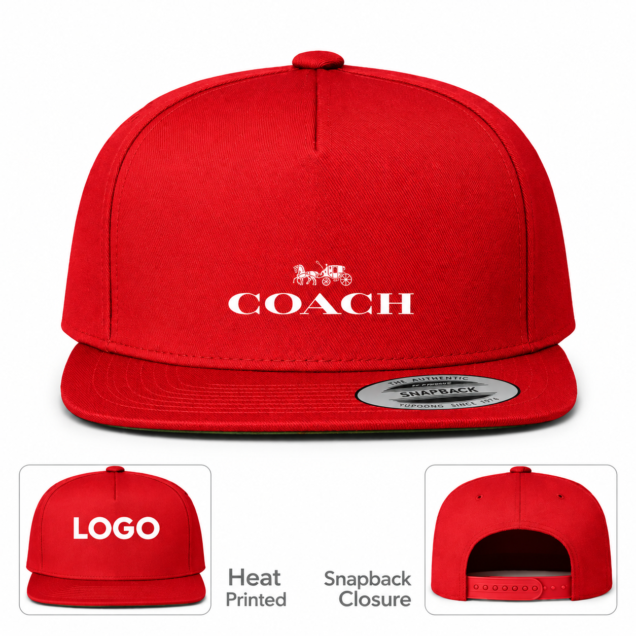 Coach Snapback Hat in Red – informational hero