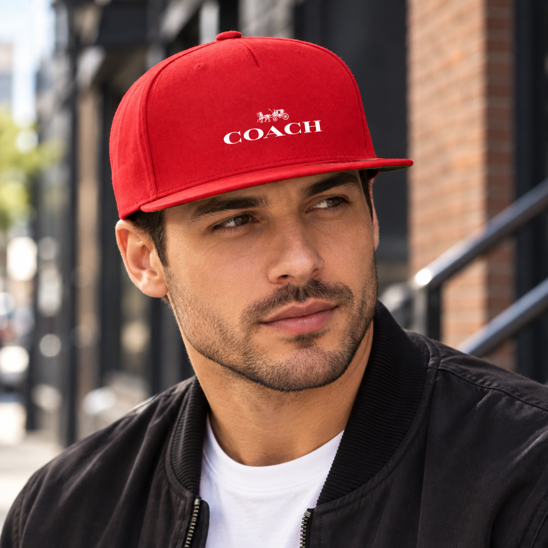 Coach Snapback Hat in Red – lifestyle