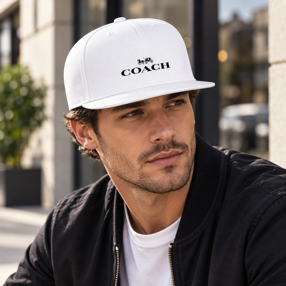 Coach Snapback Hat in White – lifestyle
