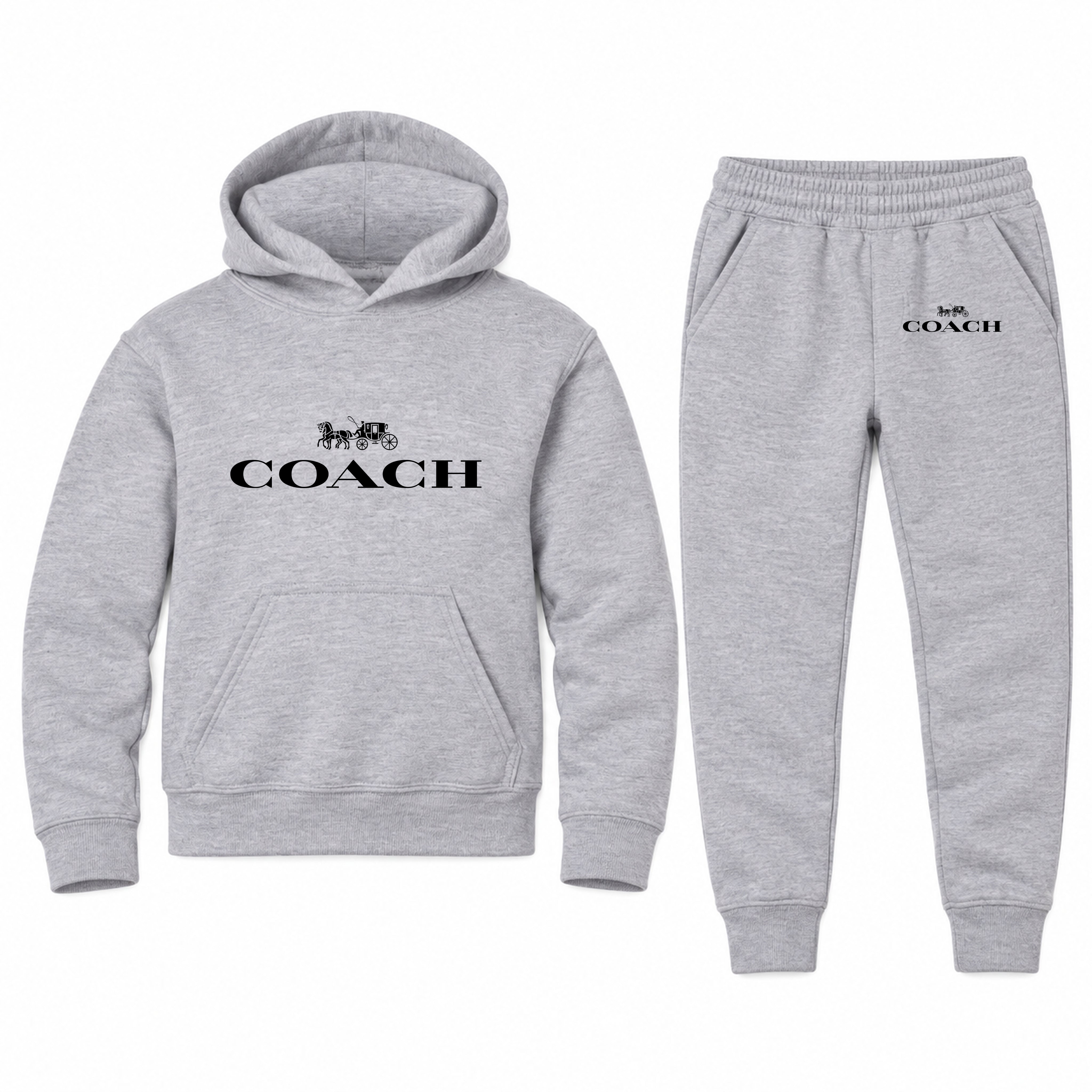 Coach Youth Hoodie Jogger Set | Sports Grey | Youth Large, ages 10–12