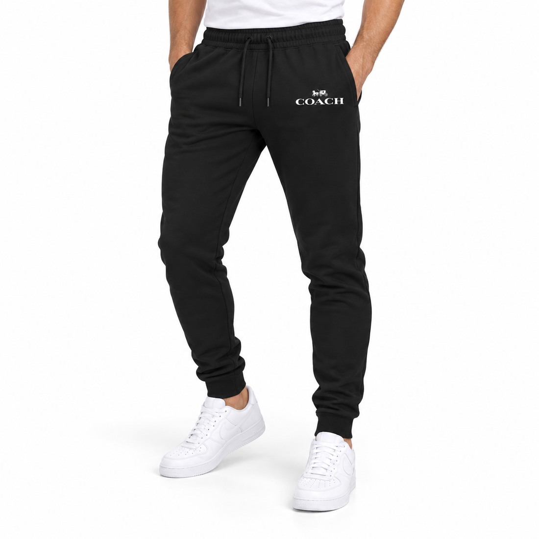 Coach sweatpants in Black, model view
